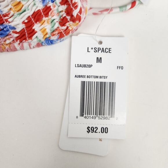 L*Space Aubree Bikini Bitsy Bottom in Flowers Forever Size Medium NWT Tie Sides - Picture 5 of 6